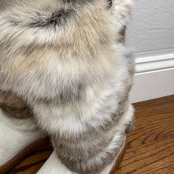 Oscar Sport Vera Gomma Boots Apres Ski White Rabbit Fur Italy EU 36 / US 5.5 NWT - Picture 11 of 12